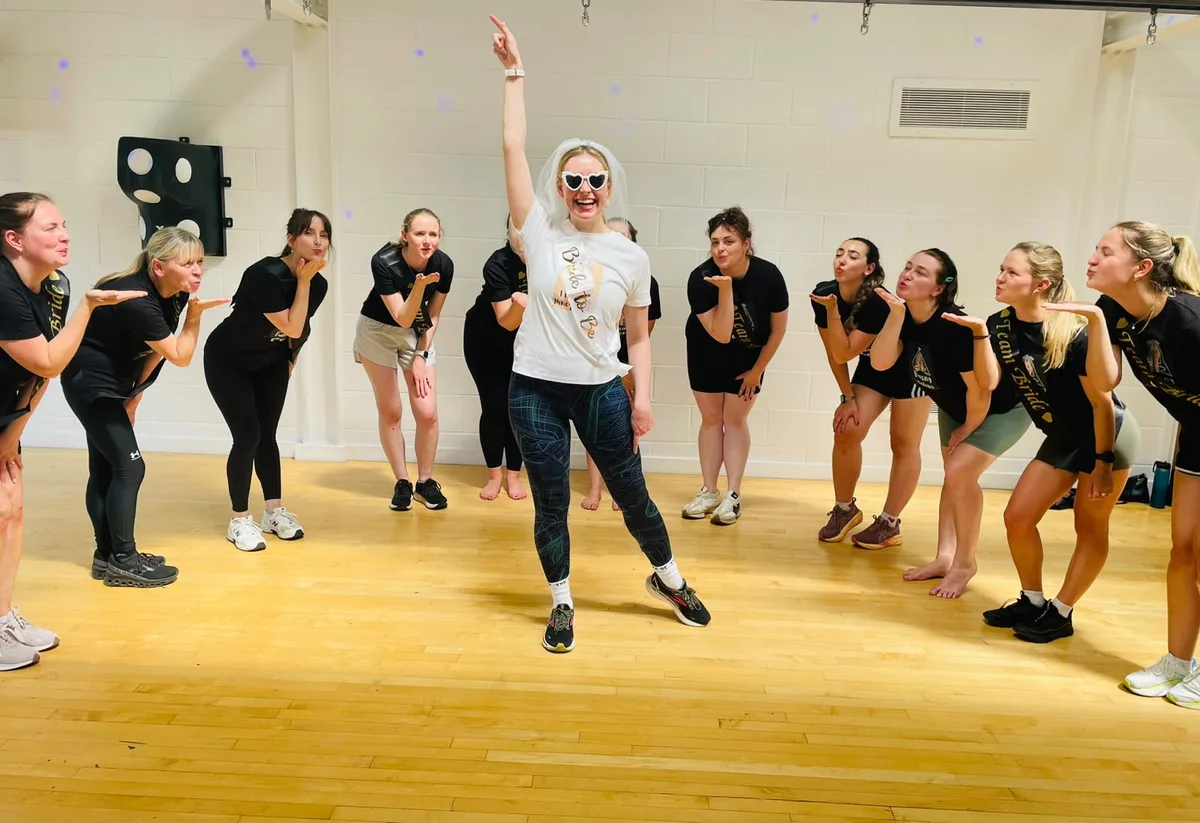 Hen party celebrating the final run-through
