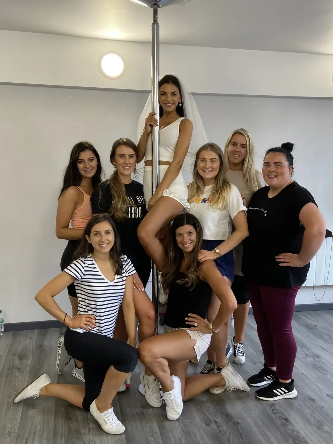 Pole Dancing themed hen party dance class